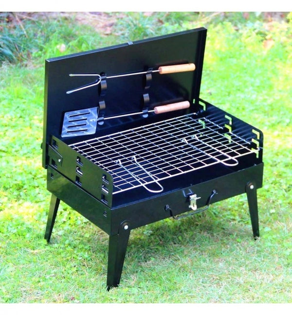 Gratar grill pliabil si portabil tip valiza cu accesorii incluse