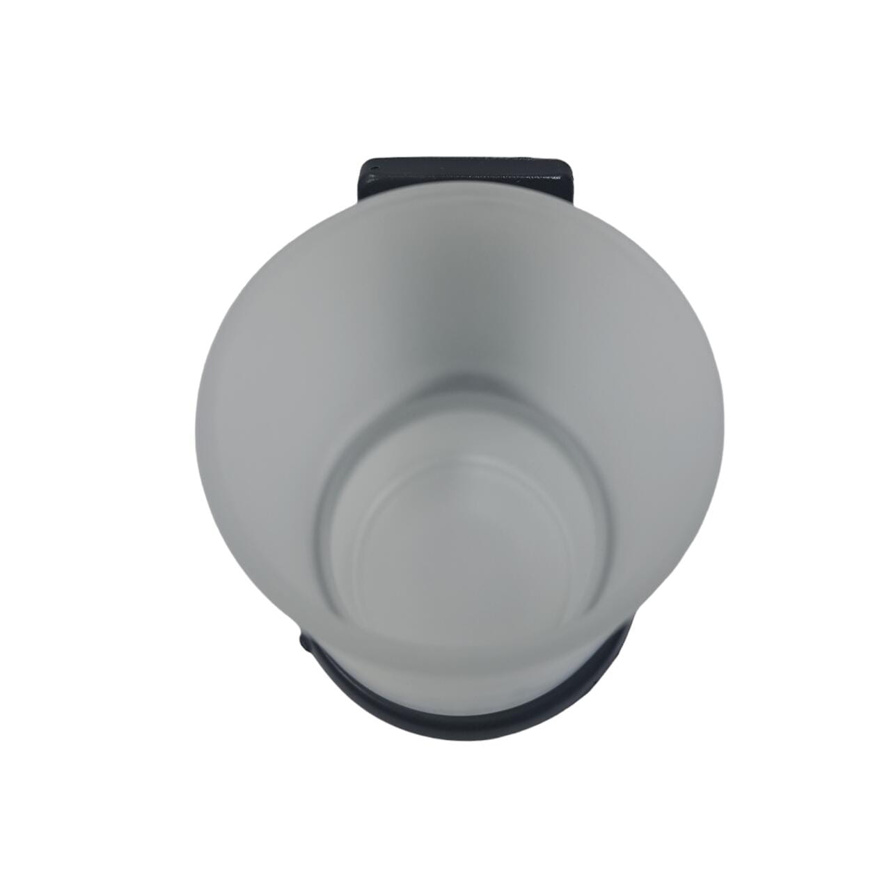Suport pahar pentru periuta de dinti din metal negru, ideal pentru baie modernă