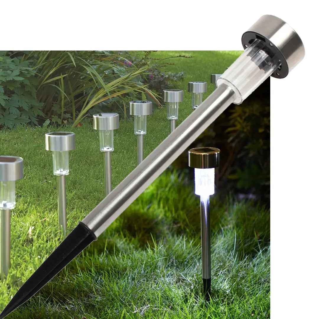 Iluminatul nocturn cu lampa solara din inox pentru gradini inox cu țarús