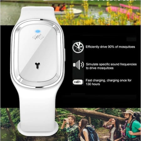 Bratara cu ultrasunete fara chimicale, design tip smartwatch, impermeabila, reglabila