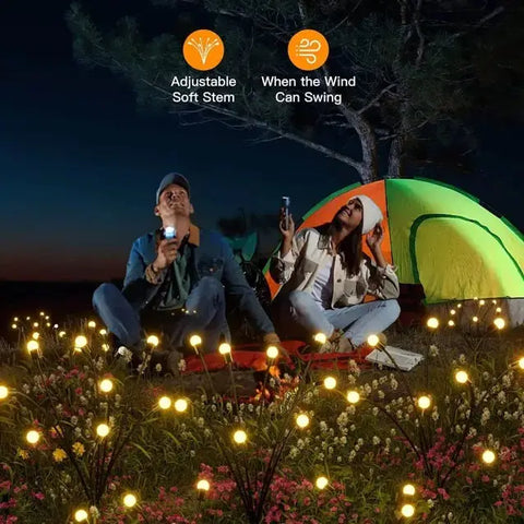 Set 4 lampi solare pentru gradina cu bulbi și energie solară, lumina firefly outdoor