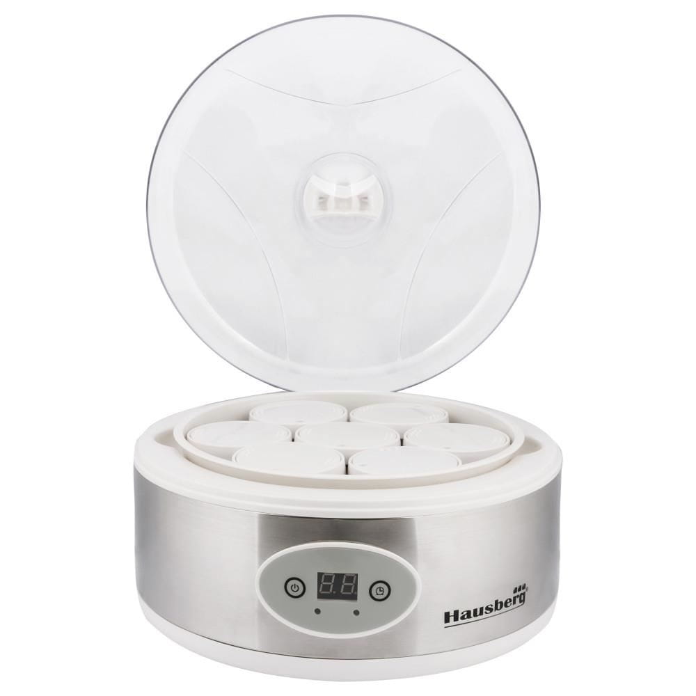 Aparat de preparat Iaurt Hausberg HB-2191 cu Display Led 7 Cani din Sticla de 200 ml 50 W