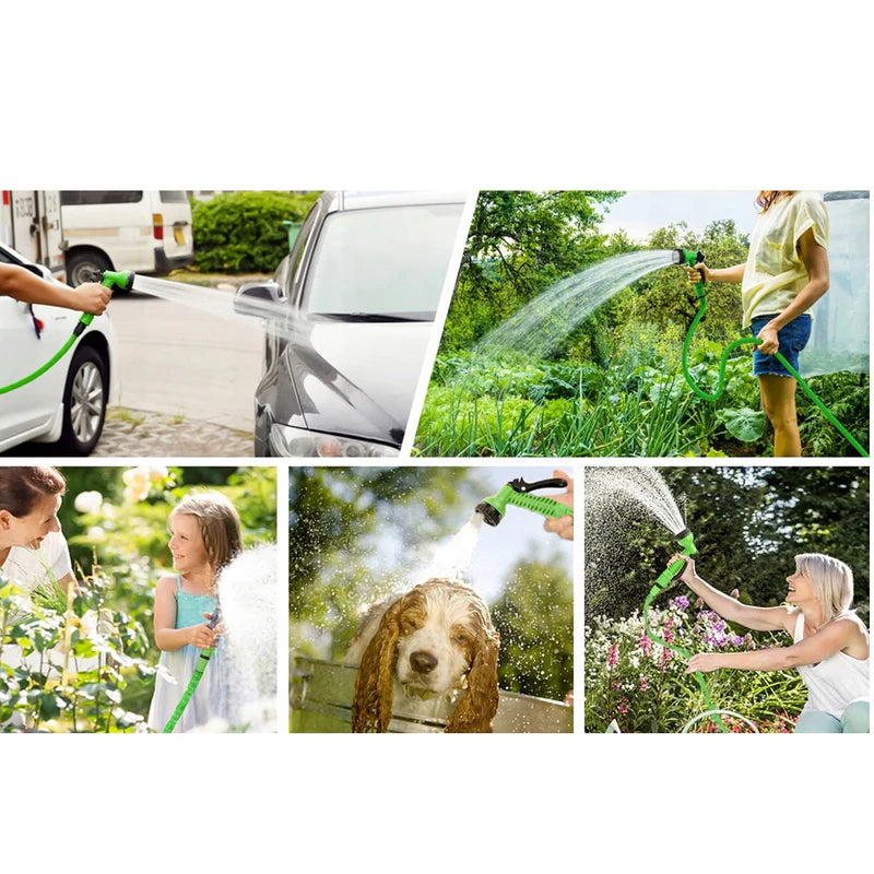 Furtun extensibil de grădină 45m cu accesoriul pentru stropit și duză multi-funcție