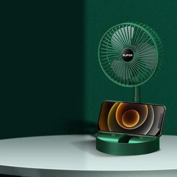 Ventilator electric de masa LI Multifunctional cu suport pentru telefon și înălțime reglabil