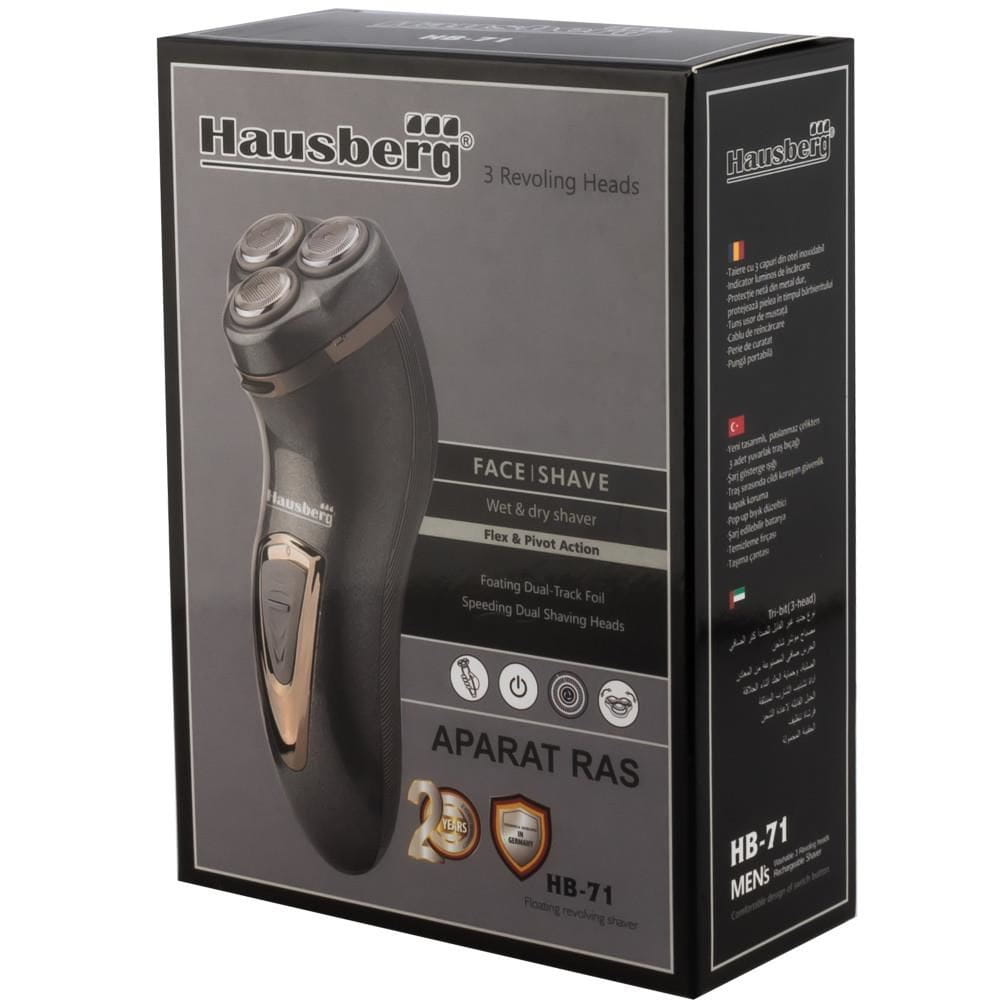 Aparat de ras Hausberg HB-71,1,5W model nou tri-bit cu folii din inox 220 V