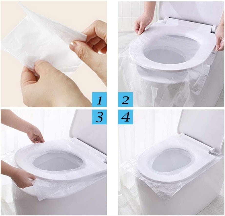 Huse igienice pentru colac de toaleta, set 50 pentru igienice pentru colac