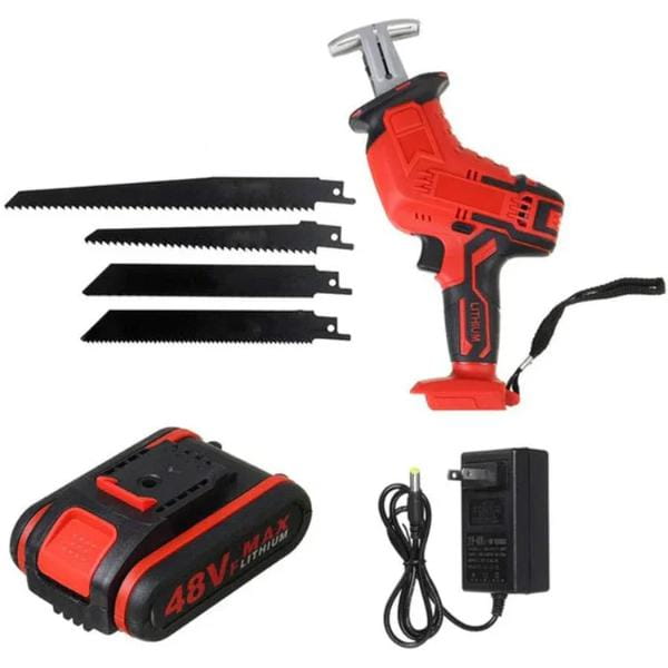 Fierastrau Electric fara Fir cu 2 Acumulatori 48V 4 Lame Profesionale Design Ergonomic Portabil și Ușor de Utilizat