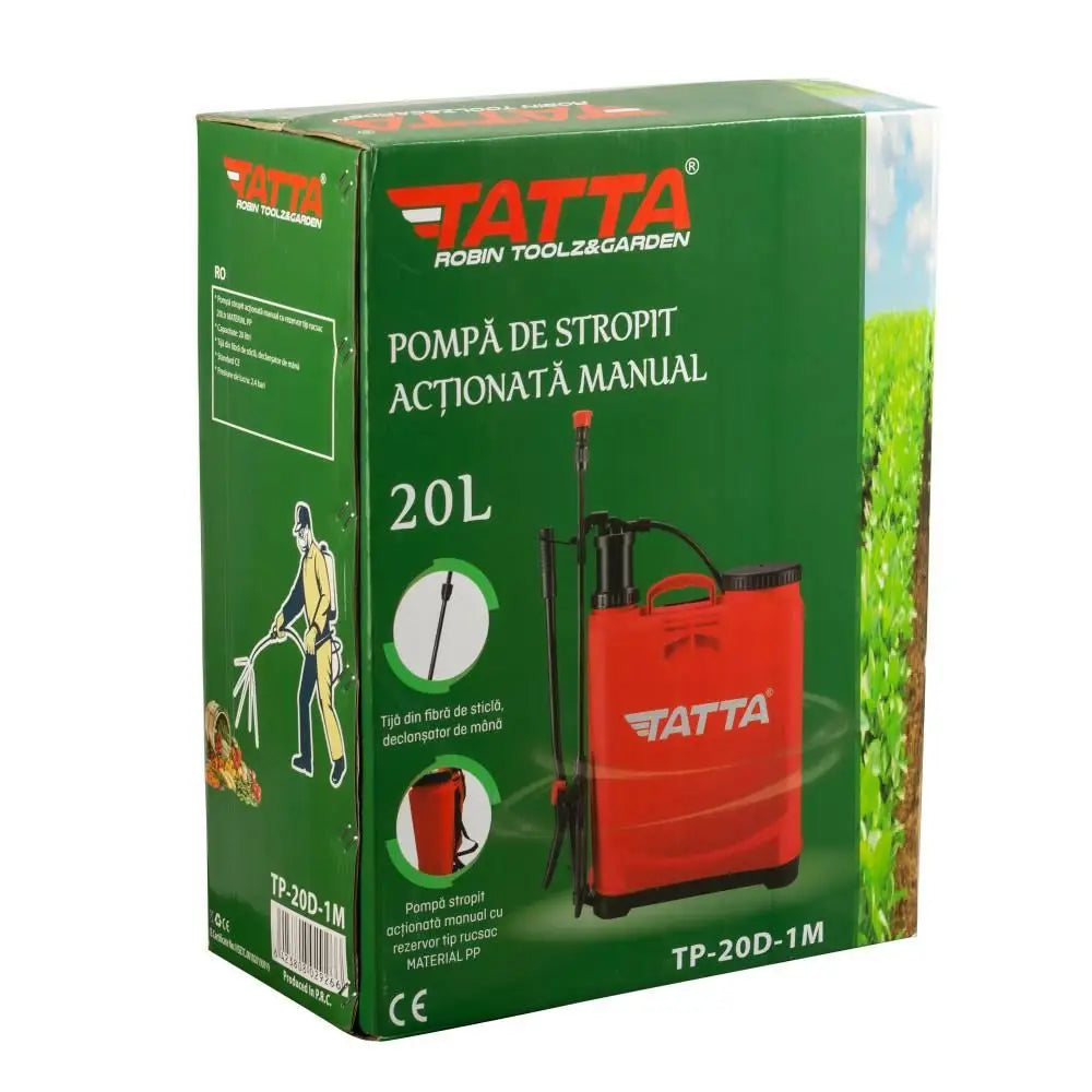Pompa pentru stropit (vermorel) Tatta TP-20D1M actionare manuala 2.4 bari rezervor tip rucsac 20 l