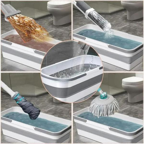 Set Mop Multifuncțional cu Găleată Pliabilă și Lavete din Microfibră – Soluția Modernă pentru Curățenie Perfectă + 3