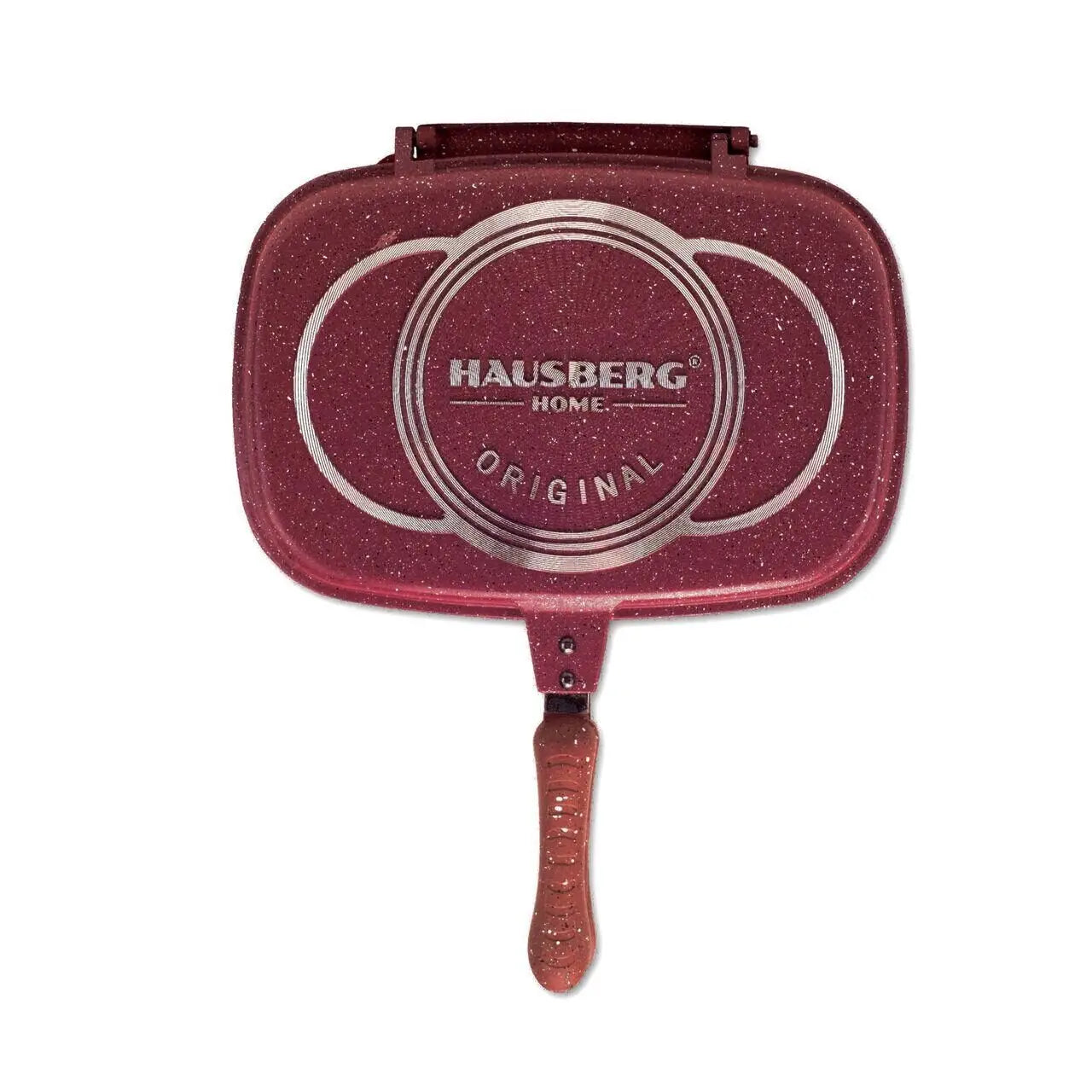 Tigaie Grill din Fonta emailata HAUSBERG HB-H1562 Diametru 27 cm Adancime 4.5 cm Maner 15 cm Antiaderenta Compatibila