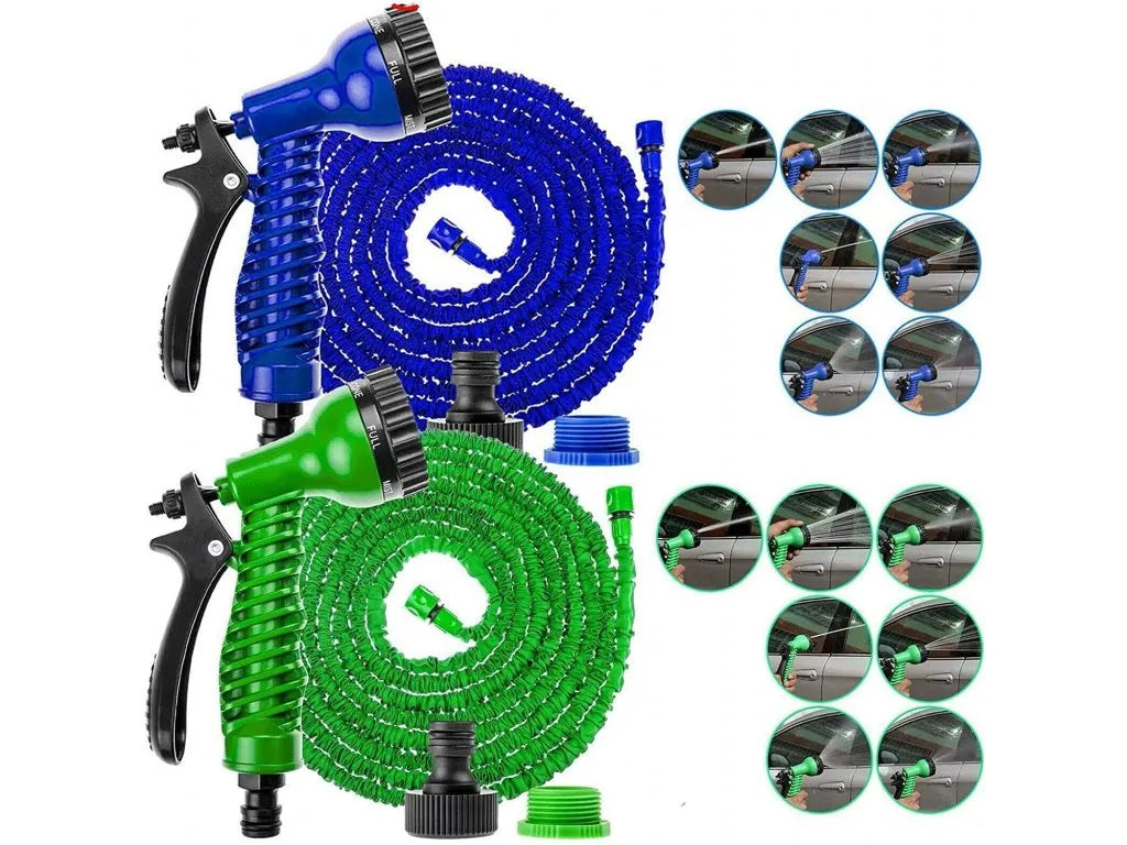 Furtun extensibil de grădină Magic Hose cu accesorii pentru stropit și diverse modele de pulverizare