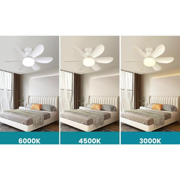 Ventilator cu lumină LED cu design elegant și funcție de temporizare, ideal pentru orice spațiu
