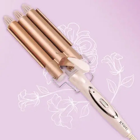 Ondulator profesional cu 3 elemente ceramice Kemei