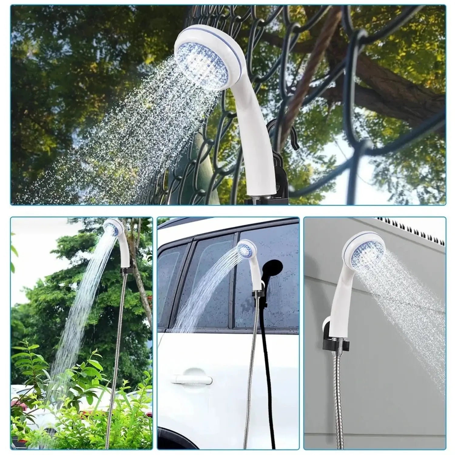 Dus Portabil cu Incarcare USB pentru camping cu robinet și duș portabil cu apă curentă
