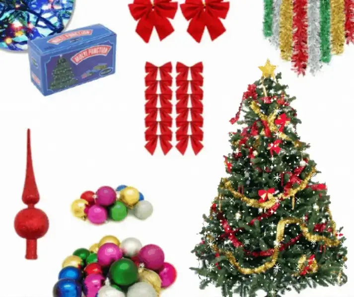 Pachet Brad Artificial cu Accesorii Incluse pentru Impodobit 180cm