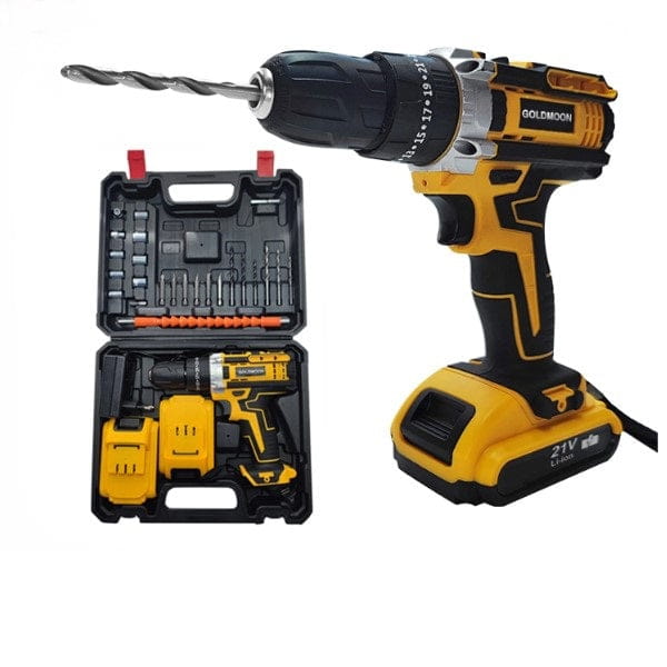 Bormașină electrică cu 2 acumulatori 36V, găurire și înșurubare, accesorii incluse