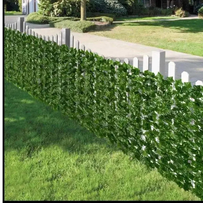 Gard artificial cu model frunze verzi pentru decorare, 100 x 300 cm, ideal pentru gradina