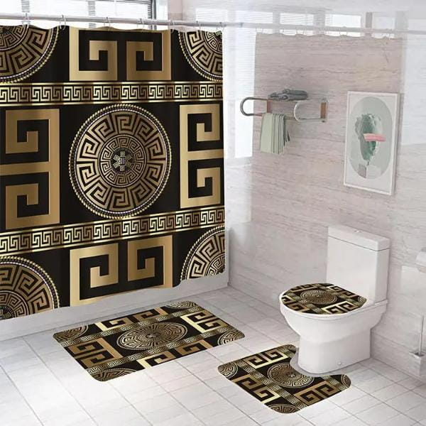 Set Pentru Baie: Perdea Covorase Si Husa De Toaleta - Versace