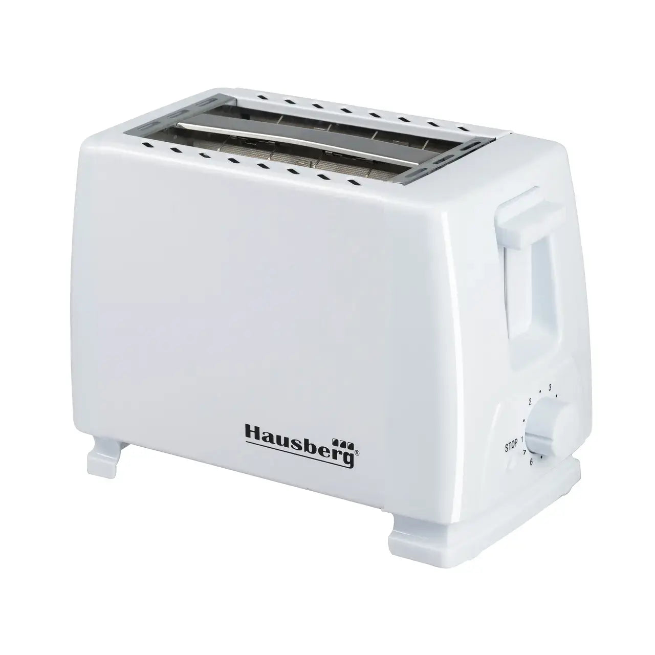 Prajitor de paine HAUSBERG HB-150AB 750W 7 setari 2 felii oprire automata picioare anti-alunecare Alb