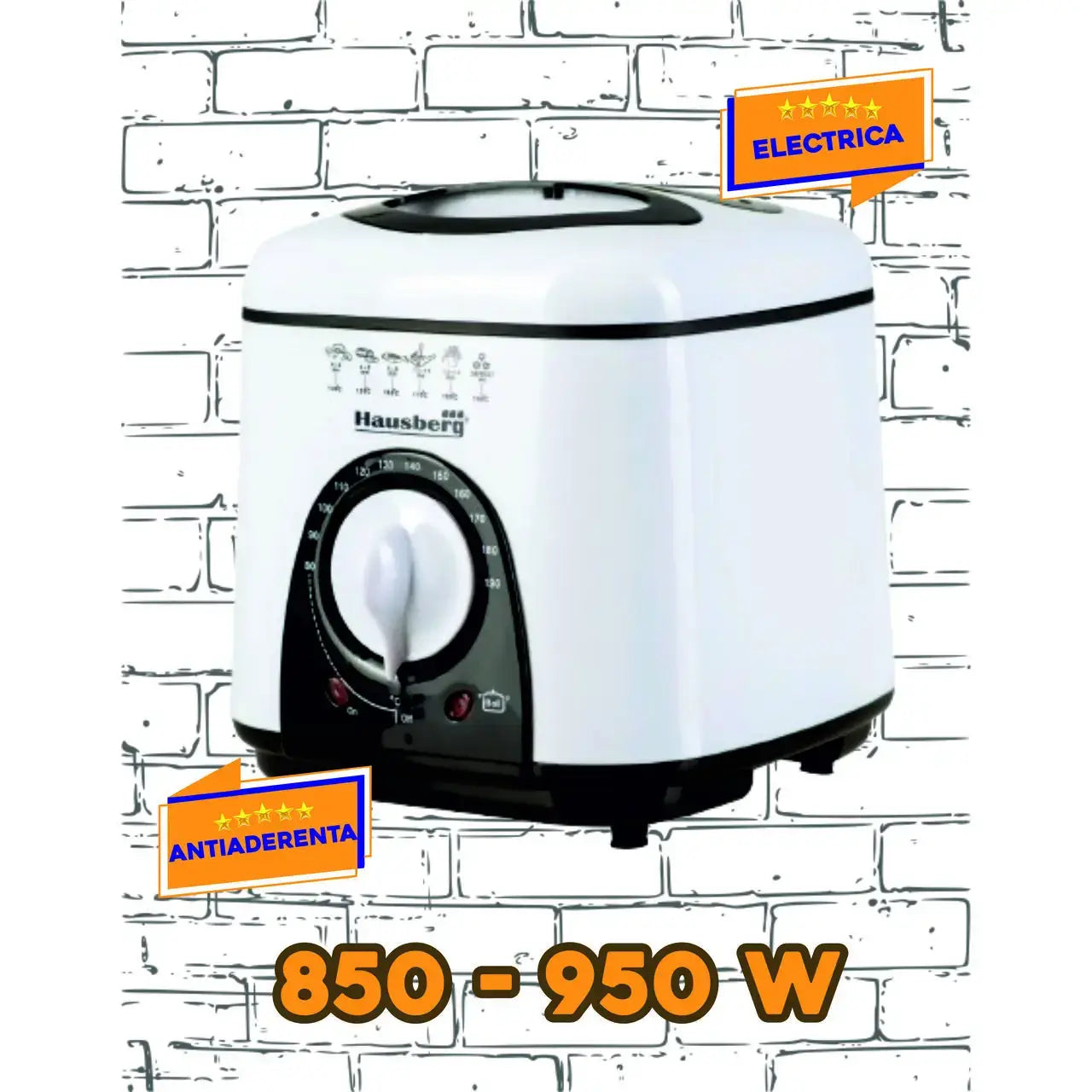 Friteuza Hausberg HB 1320NG 850W - 950 W 1 L Alb/Negru