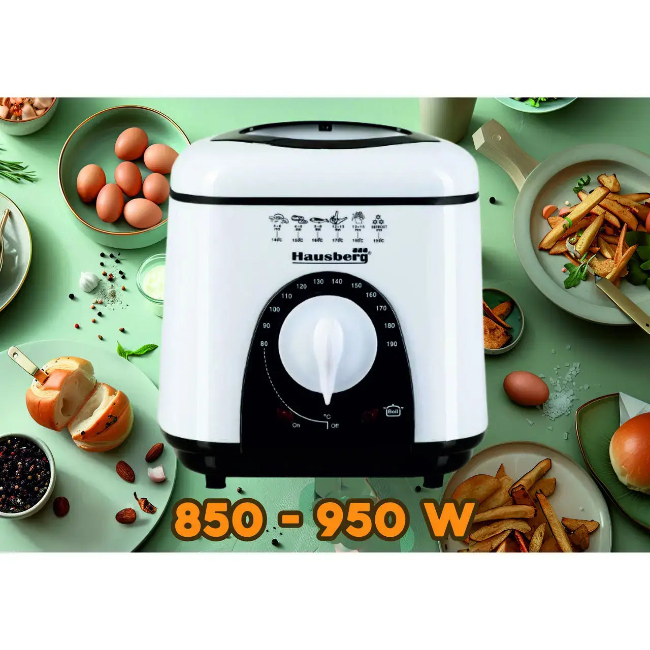 Friteuza Hausberg HB 1320NG 850W - 950 W 1 L Alb/Negru