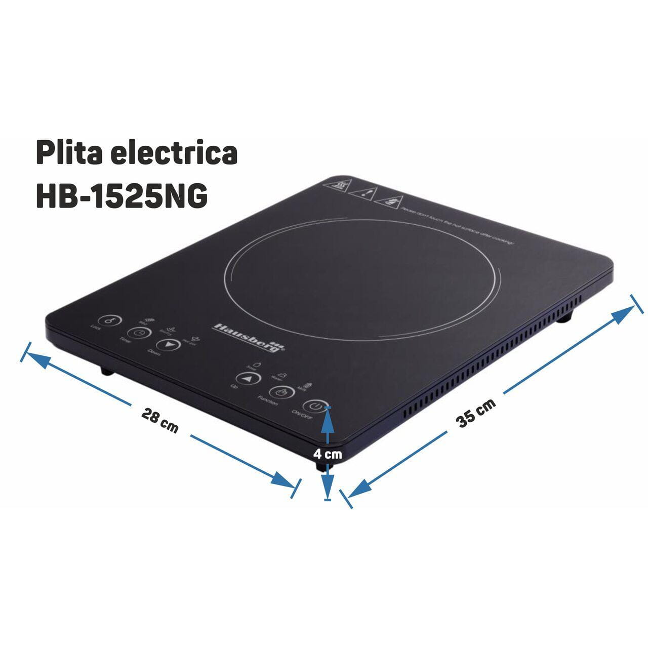 Plita cu inductie Hausberg HB-1525NG 2000W Touch control o zona de gatit Negru