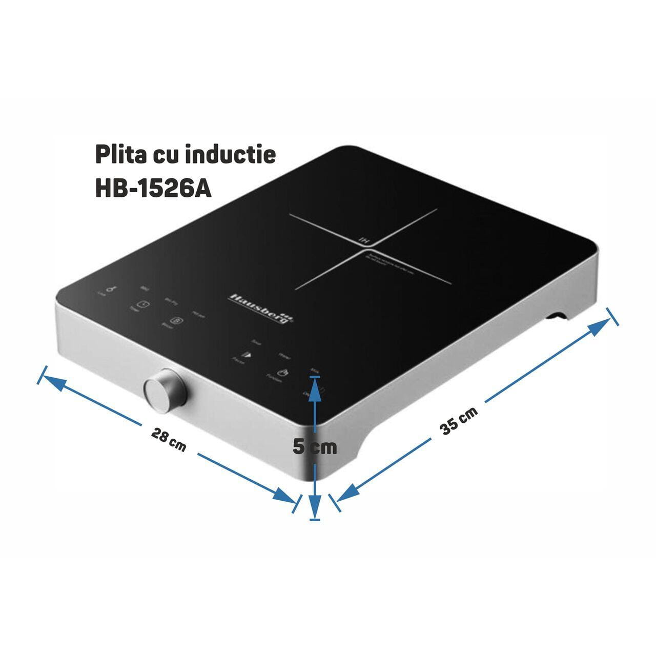 Plita cu inductie Hausberg HB-1526AB 2000W control tactil o zona de gatit