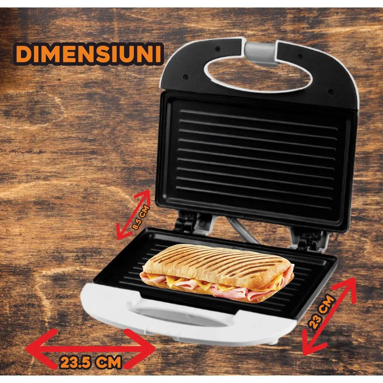 Sandwich Maker Hausberg HB-3510 800 w Alb