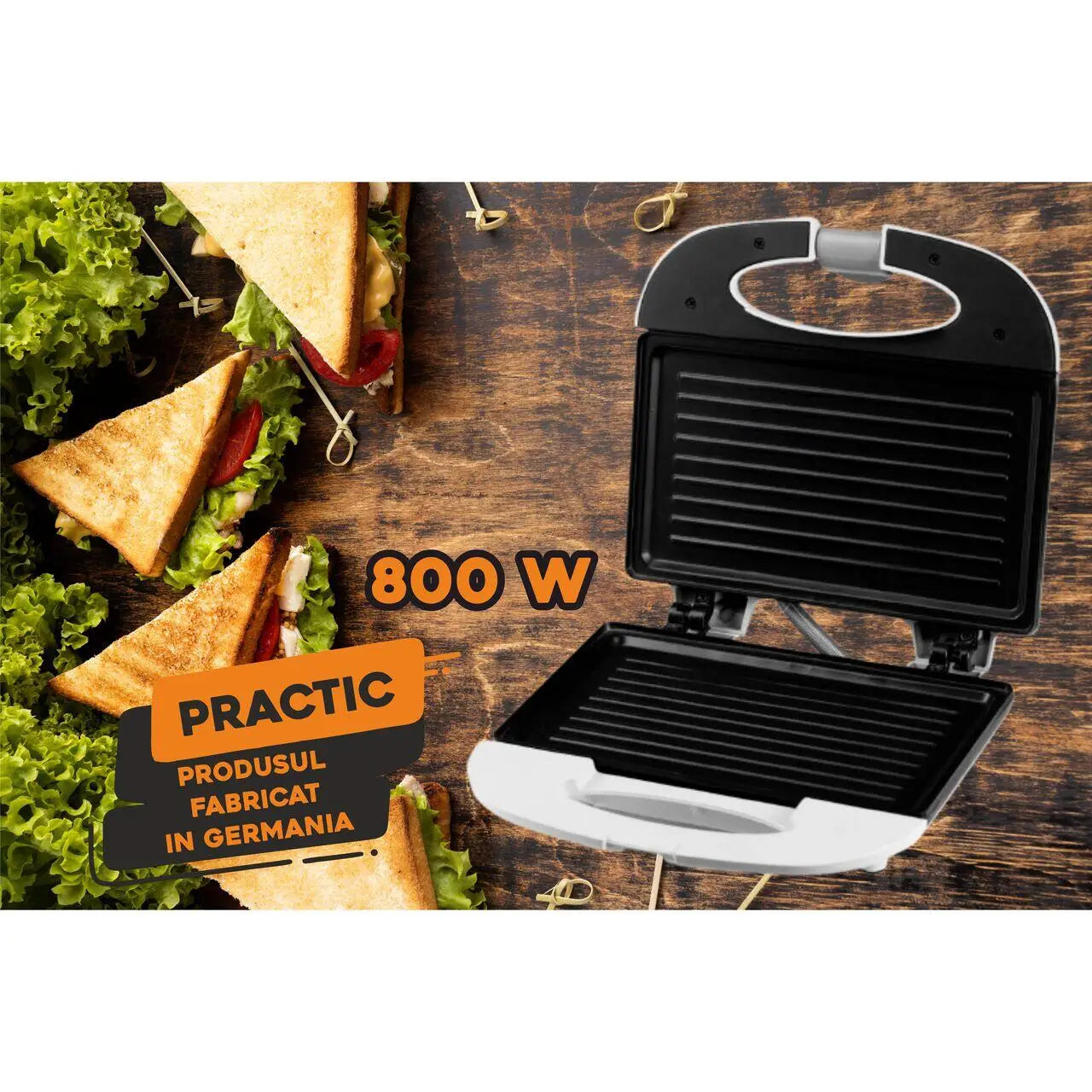 Sandwich Maker Hausberg HB-3510 800 w Alb