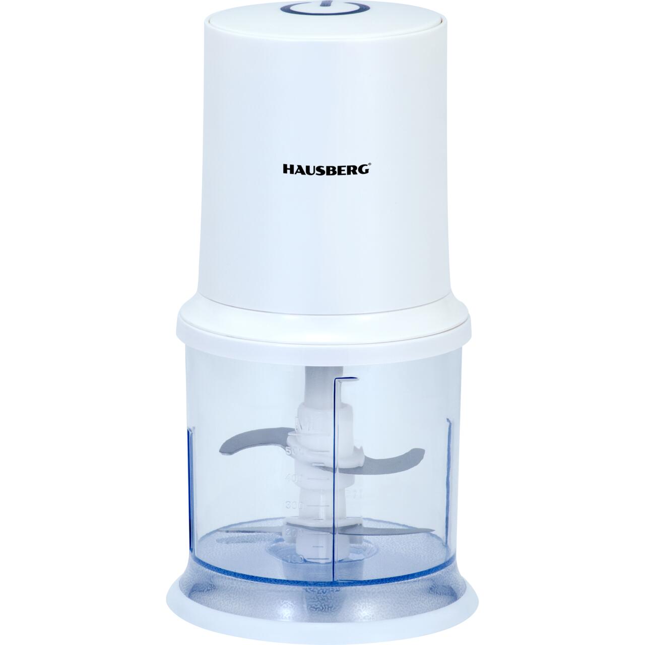 Tocator electric HAUSBERG HB-4502AB 400W 1 treapta de viteza 500 ml bol din plastic cutit cu 2 lame din otel inoxidabil