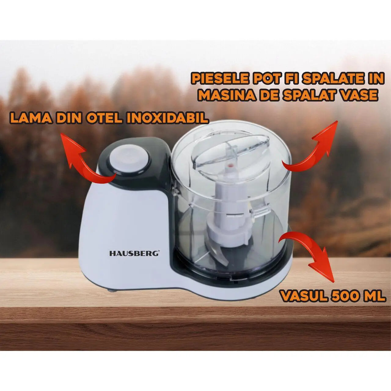 Tocator electric Hausberg HB-4504A putere 80W Motor cupru Alb