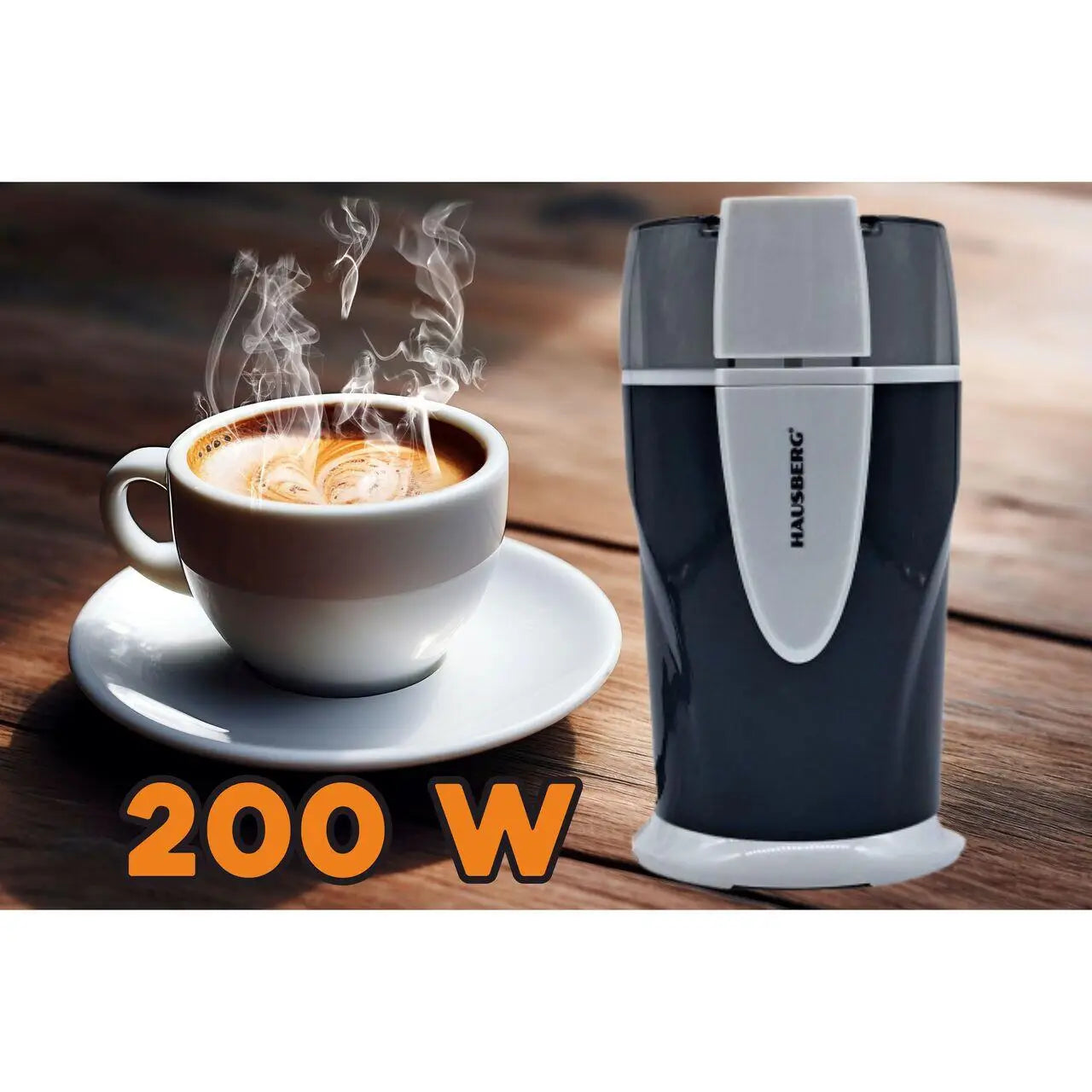 Rasnita electrica cafea HAUSBERG HB-7564NG 150 - 200W 70g motor din cupru negru