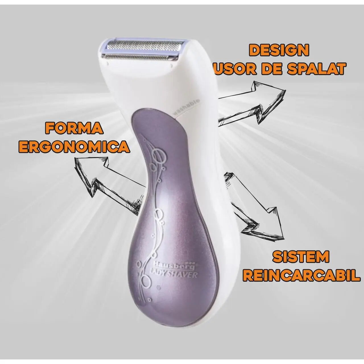 Aparat de epilat pentru femei Hausberg HB-80MV 3W Alb/Mov