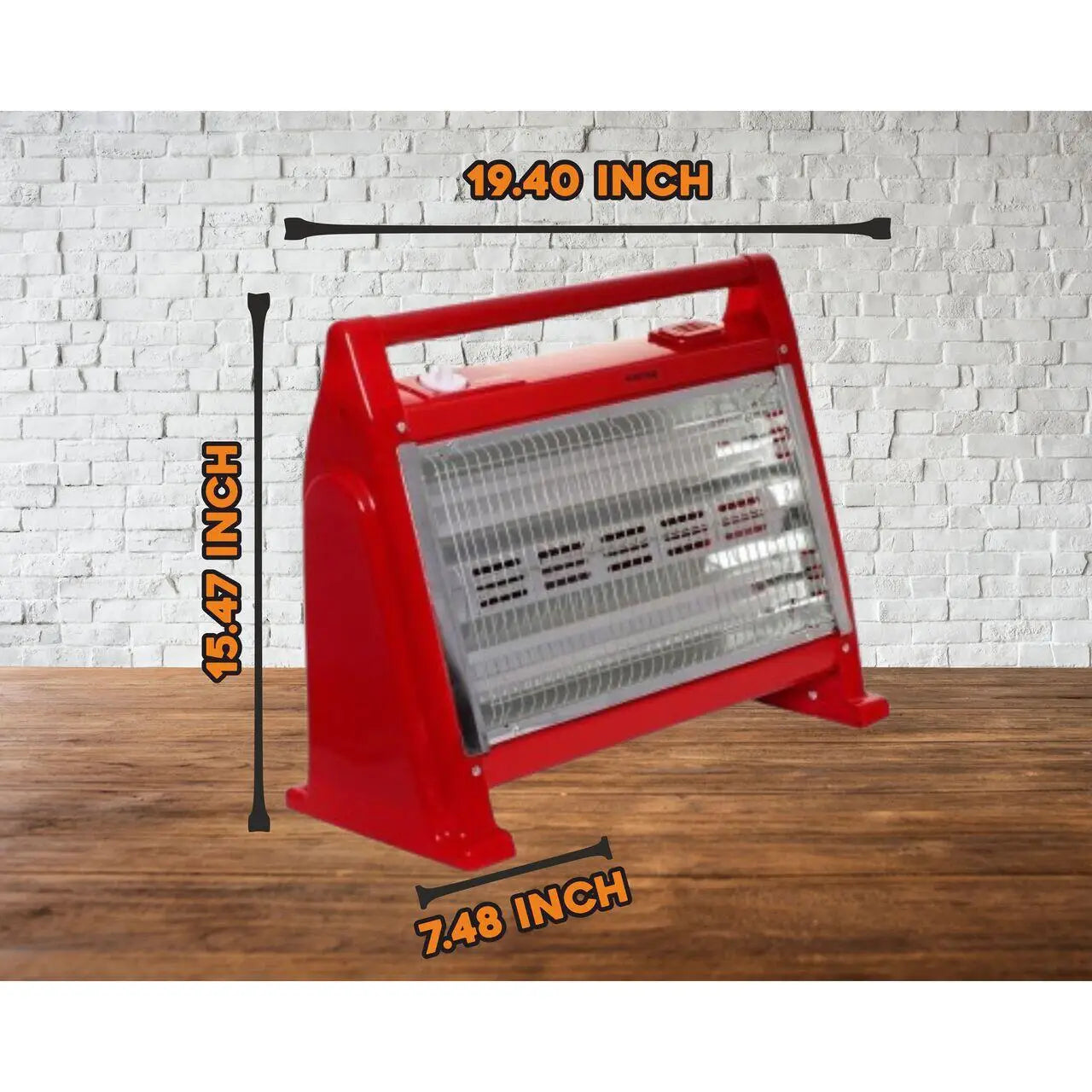 Radiator cu quartz HAUSBERG HB-8102 1600W 2 trepte Protectie la supraincalzire Rosu
