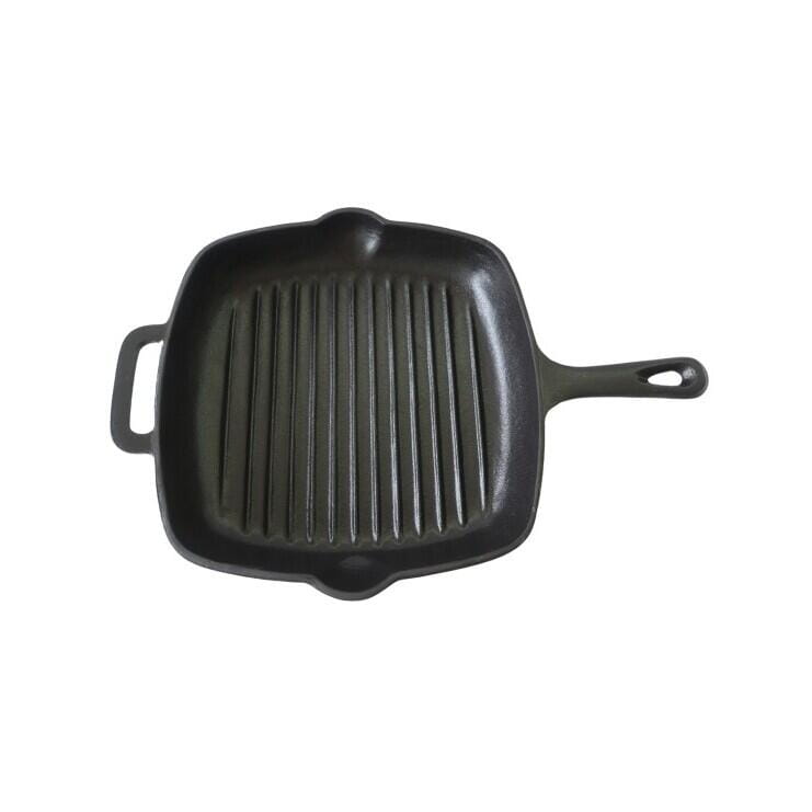 Tigaie Grill din Fonta emailata HAUSBERG HB-H1562 Diametru 27 cm Adancime 4.5 cm Maner 15 cm Antiaderenta Compatibila