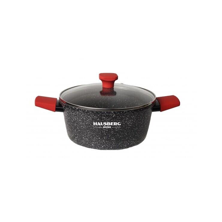 Set oale 8 piese HAUSBERG HB-H764 interior antiaderent marmorat manere soft touch capac sticla