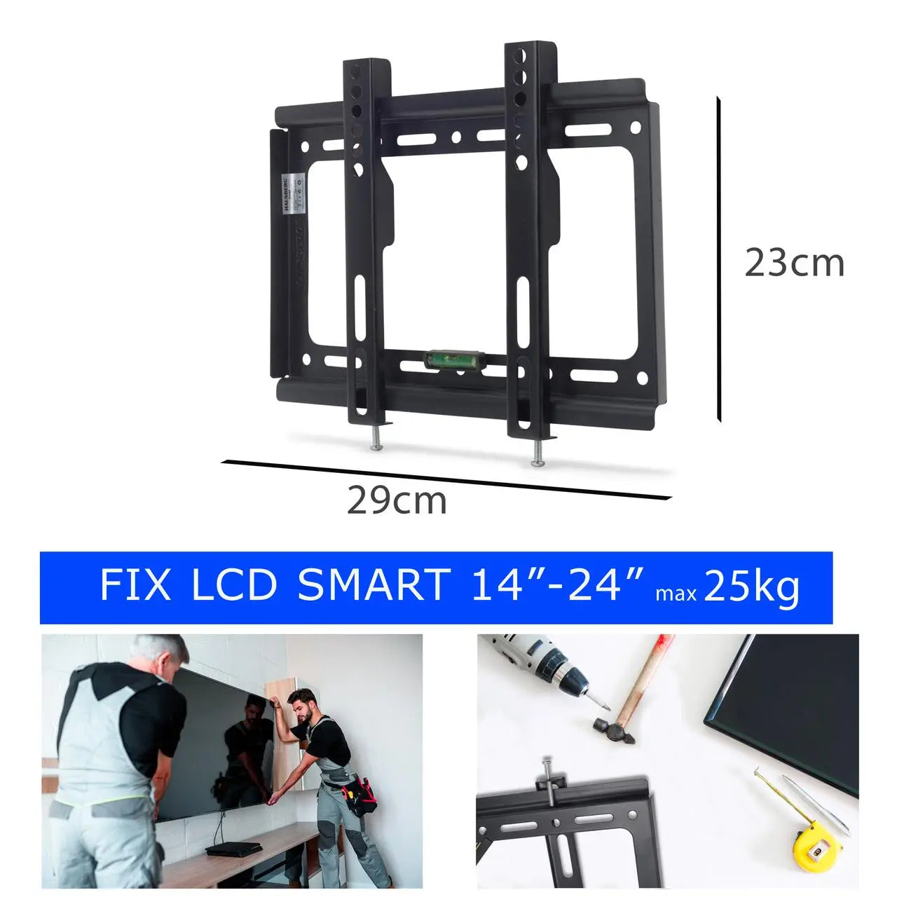 Suport TV de perete Hausberg HB-H01F NEW Diagonala 14-32 inch Greutate maxima 25 kg Negru
