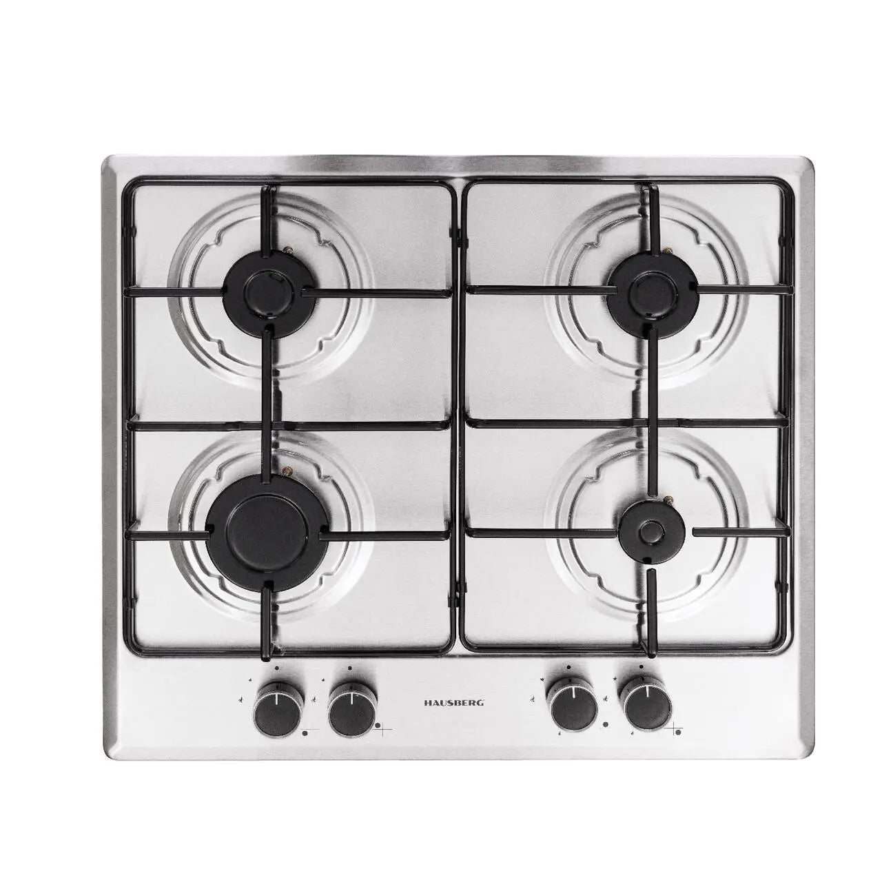 Plita incorporabila Hausberg HB-555 aprindere electrica gaz 4 arzatoare sistem siguranta Inox