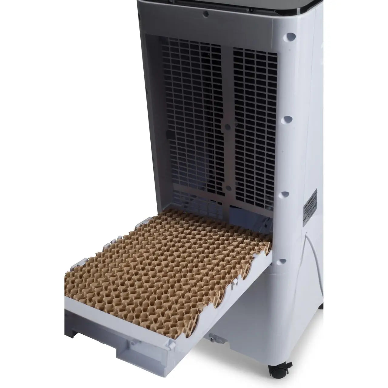 Racitor de aer portabil Hausberg HB-5963AB 55–80W rezervor 12L 3 viteze functie Turbo oscilatie 60° control mecanic alb