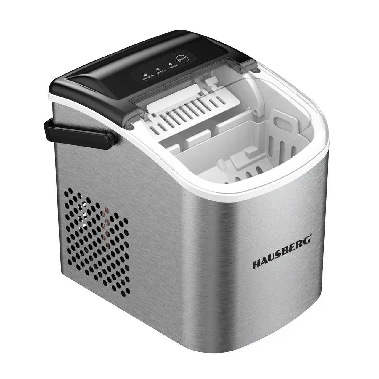 Aparat de preparat gheata HAUSBERG HB-6019IN capacitate vas apa 1.2 litri productie cuburi gheata 12-15 kg / 24 ore