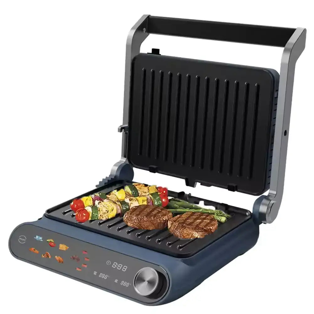 Sandwich Maker 2 in 1 HAUSBERG HB-635 Putere 2200 W Placi pentru sanwich si grill Acoperite cu strat anti-aderent Ecran