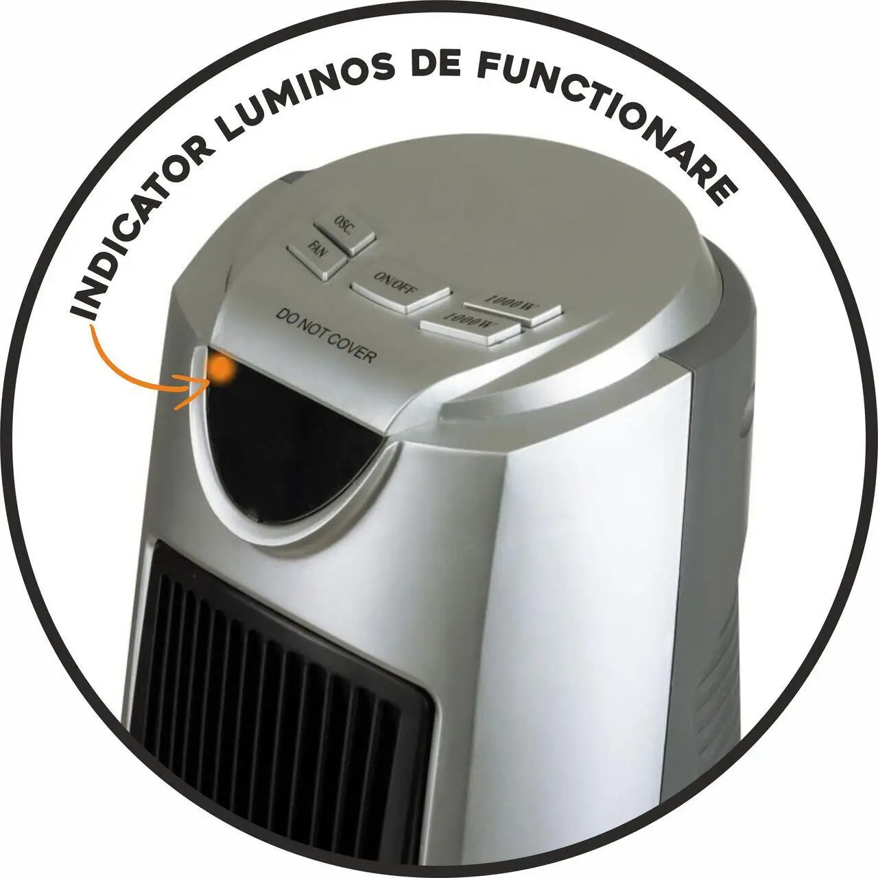 Aeroterma ceramica HAUSBERG HB-8300 1500W Termostat Reglabil 2 Viteze Functie Ventilator Siguranta Anti Cadere