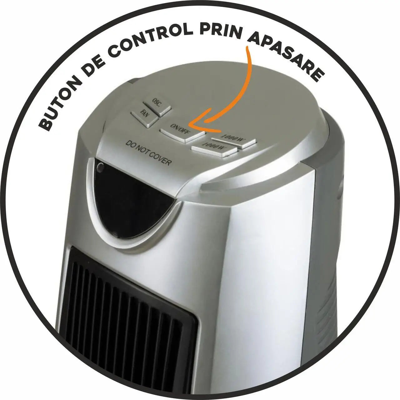 Aeroterma ceramica HAUSBERG HB-8300 1500W Termostat Reglabil 2 Viteze Functie Ventilator Siguranta Anti Cadere