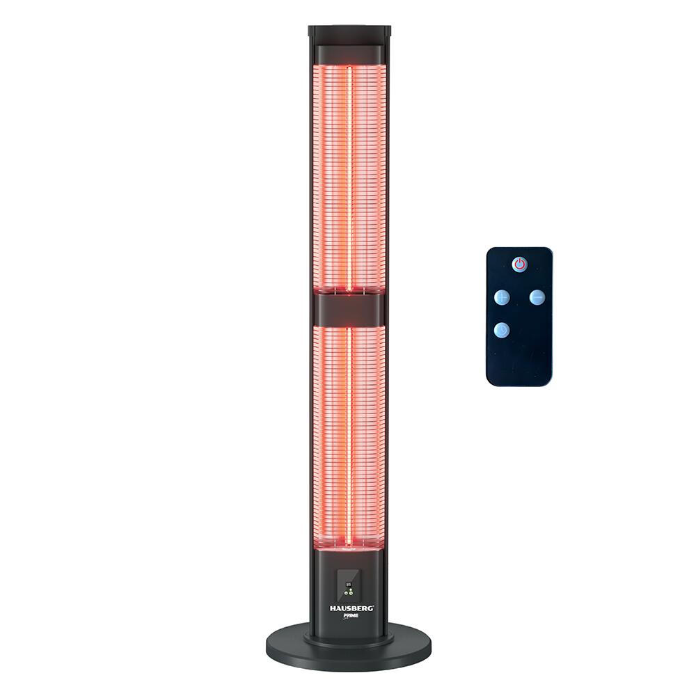 Radiator electric digital cu telecomanda Hausberg HB-8570NG 3000W 3 trepte incalzire tub dublu din fibra de carbon