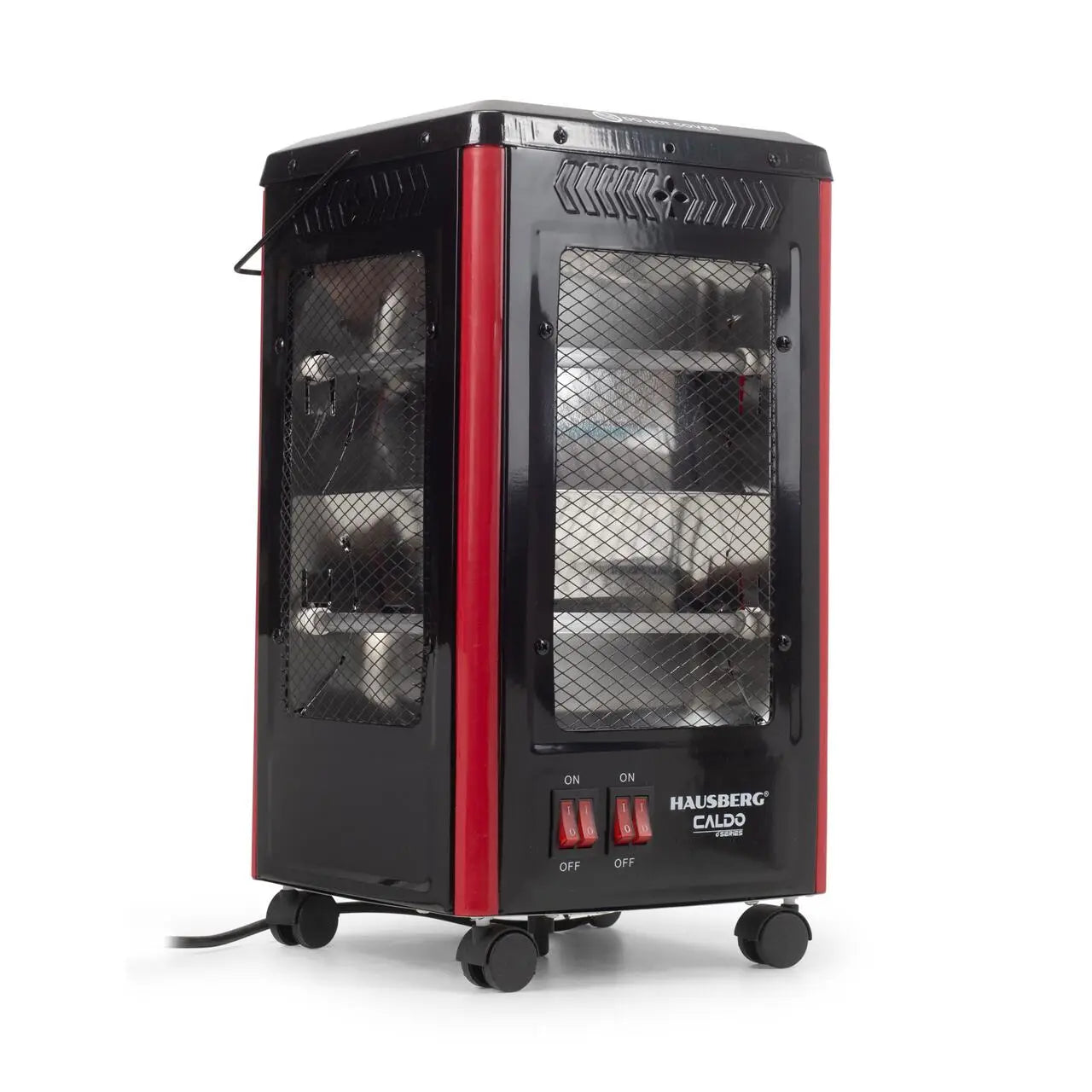 Radiator electric Hausberg HB-8802NG 2200W 5 niveluri de putere incalzire in 5 directii roti deplasare maner