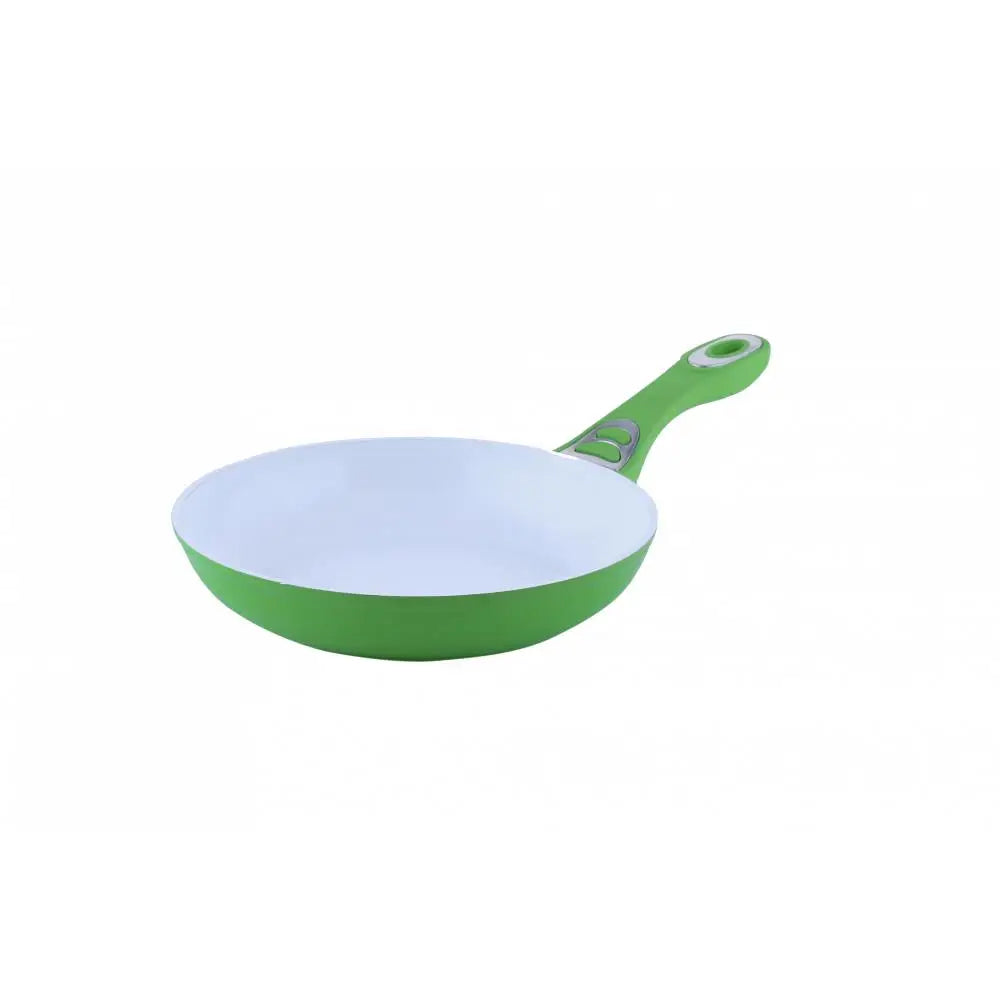 Tigaie ceramica Ertone ERT-MN 324 maner silicon detasabil dimensiune 24 cm design ergonomic eco cooking Alb/Verde