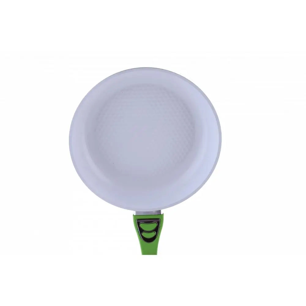 Tigaie ceramica Ertone ERT-MN 324 maner silicon detasabil dimensiune 24 cm design ergonomic eco cooking Alb/Verde