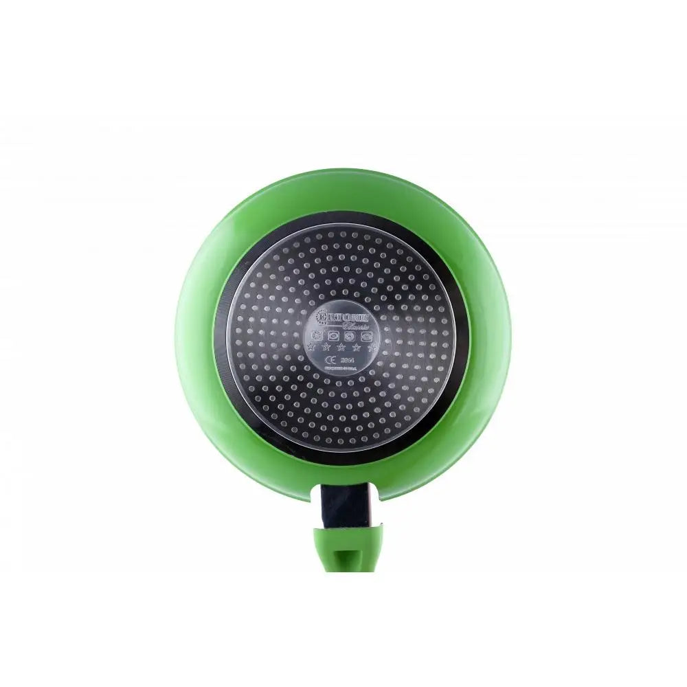 Tigaie ceramica Ertone ERT-MN 324 maner silicon detasabil dimensiune 24 cm design ergonomic eco cooking Alb/Verde