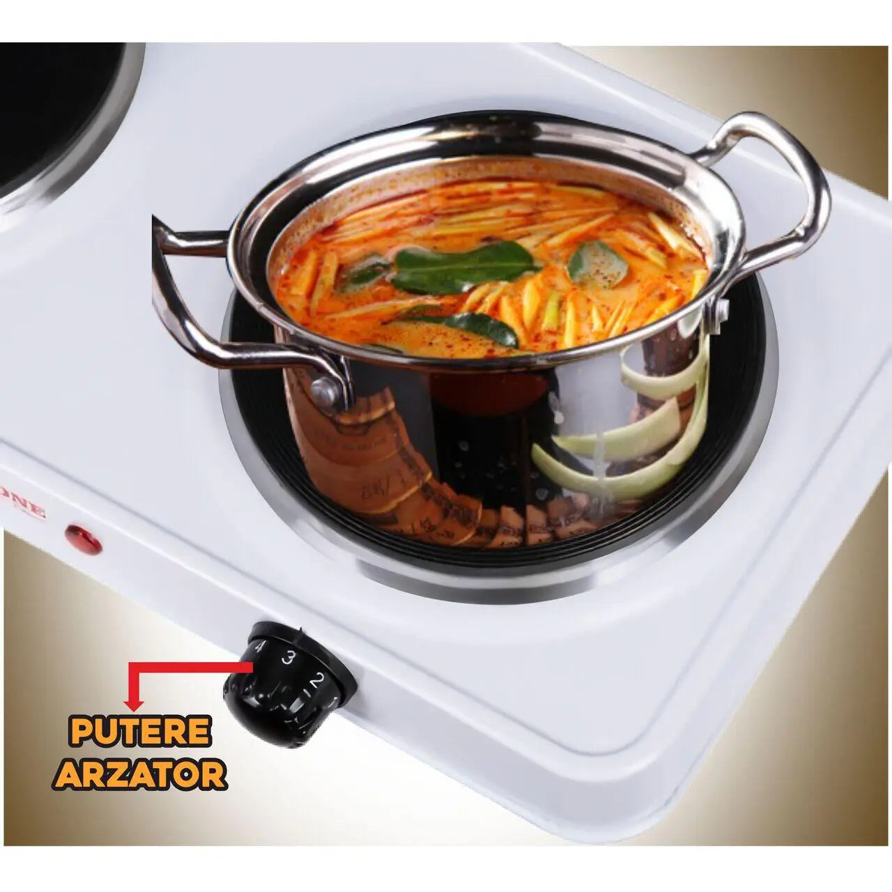 Plita electrica Ertone MN200AB 2000W 2 arzatoare Alb