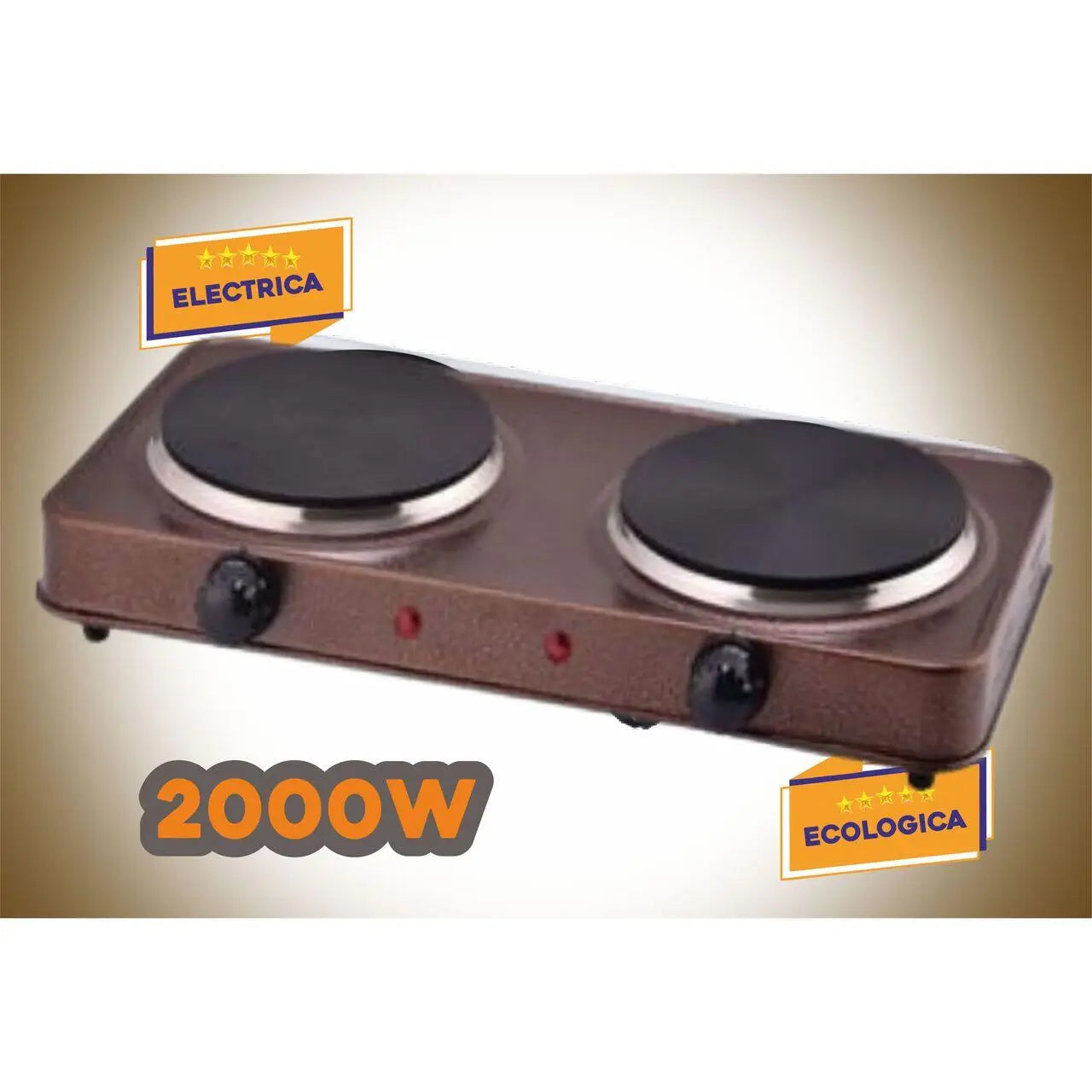 Plita electrica Ertone MN200MR 1500W 2 arzatoare Maro